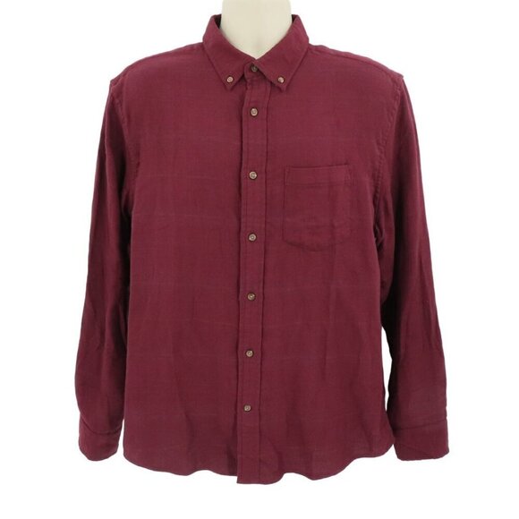 Banana Republic Mens Large Standard Fit Red Wine Collar Button Front Shirt NEW - Picture 1 of 8
